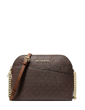 Michael Michael Kors Jet Set Travel Medium Logo Dome Crossbody Bag Brown