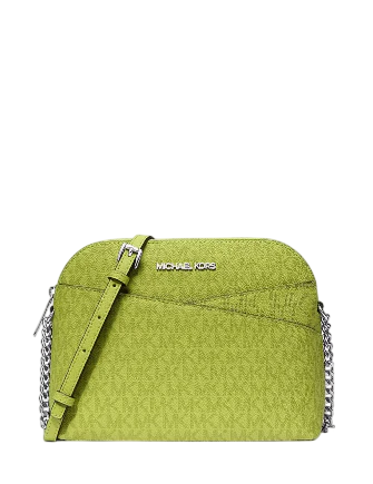 Michael Michael Kors Jet Set Travel Medium Logo Dome Crossbody Bag Lime