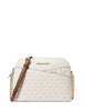 Michael Michael Kors Jet Set Travel Medium Logo Dome Crossbody Bag Vanilla