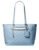 Michael Michael Kors Jet Set Travel Medium Logo Embossed Leather Tote Bag Chambray