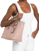 Michael Michael Kors Jet Set Travel Medium Logo Embossed Leather Tote Bag Soft Pink