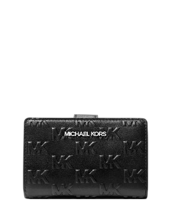 Michael Michael Kors Jet Set Travel Medium Logo Embossed Wallet Black