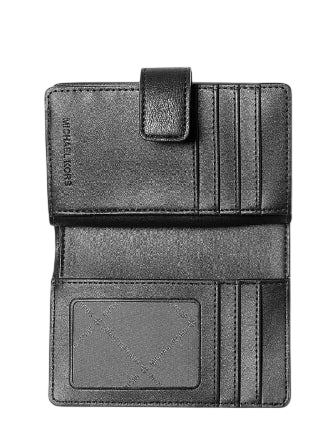 Michael Michael Kors Jet Set Travel Medium Logo Embossed Wallet Black