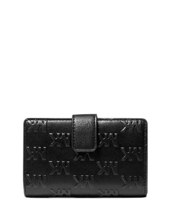 Michael Michael Kors Jet Set Travel Medium Logo Embossed Wallet Black