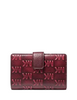 Michael Michael Kors Jet Set Travel Medium Logo Embossed Wallet Maroon