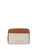 Michael Michael Kors Jet Set Travel Medium Logo Zip-Around Card Case Vanilla Front