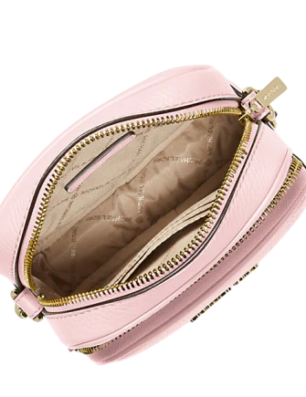 Michael Michael Kors Jet Set Travel Medium Pebbled Leather Crossbody Bag Powder Blush