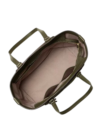 Michael Michael Kors Jet Set Travel Medium Pebbled Leather Tote Bag Loden