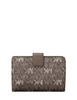 Michael Michael Kors Jet Set Travel Medium Signature Logo Billfold Wallet Mushroom