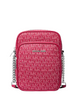 Michael Michael Kors Jet Set Travel Medium Signature Logo Crossbody Bag Dark Raspberry