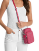 Michael Michael Kors Jet Set Travel Medium Signature Logo Crossbody Bag Dark Raspberry