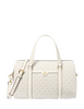 Michael Michael Kors Jet Set Travel Medium Signature Logo Duffel Crossbody Bag Light Cream
