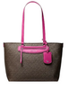 Michael Michael Kors Jet Set Travel Medium Signature Logo Tote Bag Raspberry