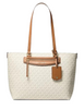 Michael Michael Kors Jet Set Travel Medium Signature Logo Tote Bag Vanilla Acorn
