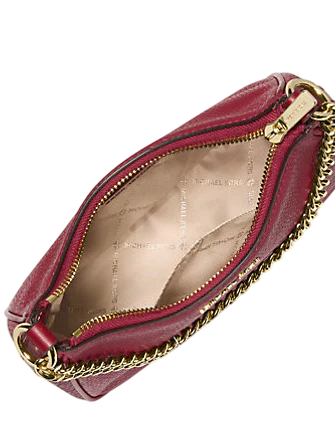 Michael Michael Kors Jet Set Travel Pebbled Leather Convertible Crossbody Bag Cherry