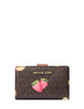 Michael Michael Kors Jet Set Travel Printed Signature Logo Wallet Brown