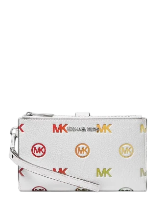 Michael Michael Kors Jet Set Travel Rainbow Logo Embossed Wristlet