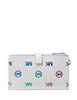 Michael Michael Kors Jet Set Travel Rainbow Logo Embossed Wristlet Optic White
