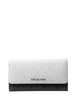 Michael Michael Kors Jet Set Travel Signature Logo Tri-Fold Wallet  Optic White 
