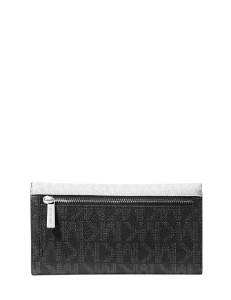 Michael Michael Kors Jet Set Travel Signature Logo Tri-Fold Wallet  Optic White 