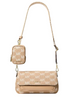 Michael Michael Kors Jet Set Travel Small Logo Jacquard Denim Crossbody Bag With Pouch Camel
