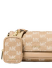 Michael Michael Kors Jet Set Travel Small Logo Jacquard Denim Crossbody Bag With Pouch Camel