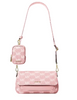 Michael Michael Kors Jet Set Travel Small Logo Jacquard Denim Crossbody Bag With Pouch Powder Blush