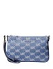 Michael Michael Kors Jet Set Travel Small Logo Jacquard Denim Wristlet Denim