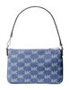 Michael Michael Kors Jet Set Travel Small Logo Jacquard Denim Wristlet Denim