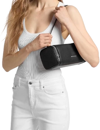 Michael Michael Kors Jet Set Travel Small Pebbled Leather Convertible Crossbody Bag Black