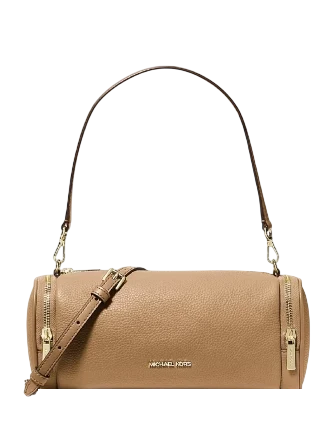 Michael Michael Kors Jet Set Travel Small Pebbled Leather Convertible Crossbody Bag Camel