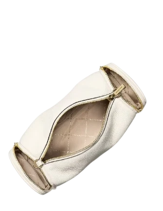 Michael Michael Kors Jet Set Travel Small Pebbled Leather Convertible Crossbody Bag Light Cream