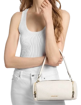 Michael Michael Kors Jet Set Travel Small Pebbled Leather Convertible Crossbody Bag Light Cream