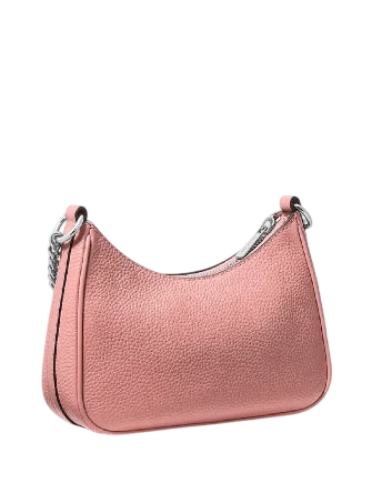 Michael Michael Kors Jet Set Travel Small Pebbled Leather Convertible Crossbody Bag Sunset Rose