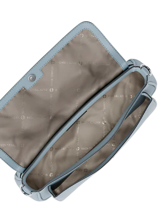 Michael Michael Kors Jet Set Travel Small Pebbled Leather Crossbody Bag With Pouch Pale Ocean