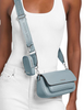 Michael Michael Kors Jet Set Travel Small Pebbled Leather Crossbody Bag With Pouch Pale Ocean