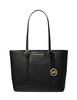 Michael Michael Kors Jet Set Travel Small Saffiano Leather Top-Zip Tote Bag Black
