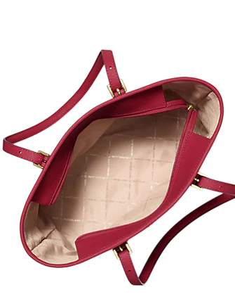 Michael Michael Kors Jet Set Travel Small Saffiano Leather Top-Zip Tote Bag Cherry
