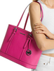 Michael Michael Kors Jet Set Travel Small Saffiano Leather Top-Zip Tote Bag Dragonfruit