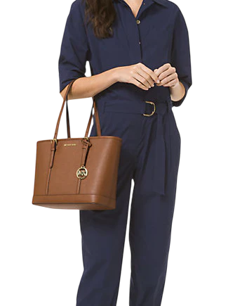 Michael Michael Kors Jet Set Travel Small Saffiano Leather Top-Zip Tote Bag Luggage