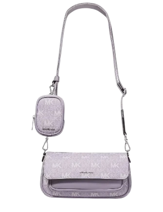 Michael Michael Kors Jet Set Travel Small Signature Logo Crossbody Bag With Pouch Lilac