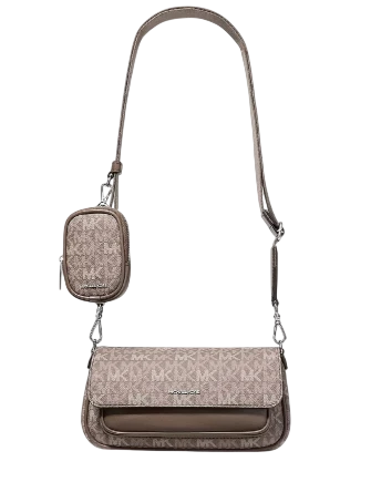 Michael Michael Kors Jet Set Travel Small Signature Logo Crossbody Bag With Pouch