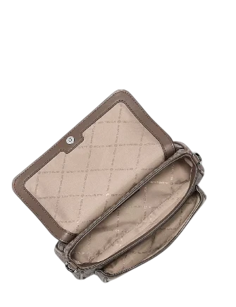 Michael Michael Kors Jet Set Travel Small Signature Logo Crossbody Bag With Pouch Mushroom