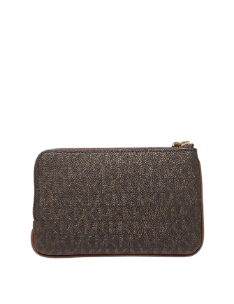 Michael Michael Kors Jet Set Travel Small Signature Logo Wristlet Brown
