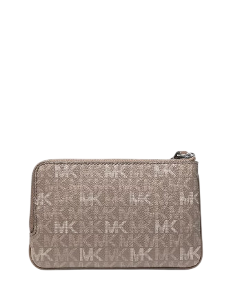 Michael Michael Kors Jet Set Travel Small Signature Logo Wristlet Mushroom