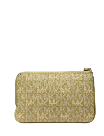 Michael Michael Kors Jet Set Travel Small Signature Logo Wristlet Oregano