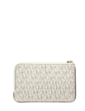 Michael Michael Kors Jet Set Travel Small Signature Logo Wristlet Vanilla