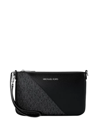 Michael Michael Kors Jet Set Travel Small Signature Logo and Smooth Wristlet