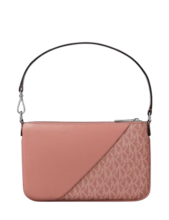 Michael Michael Kors Jet Set Travel Small Signature Logo and Smooth Wristlet Sunset Rose