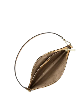 Michael Michael Kors Jet Set Travel Small Striped Signature Logo Convertible Wristlet Honeywheat
